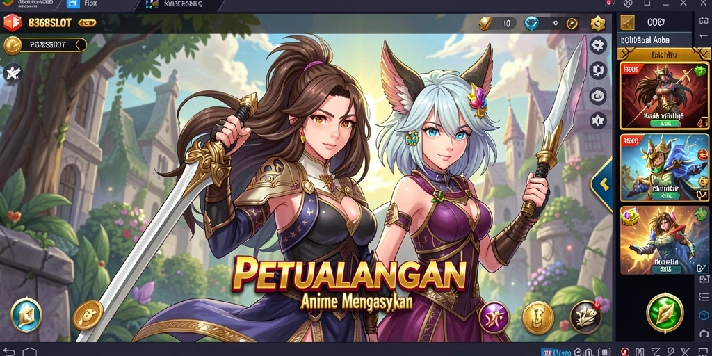Screenshot gameplay <strong>8368SLOT</strong> menampilkan karakter anime dengan efek visual menarik.