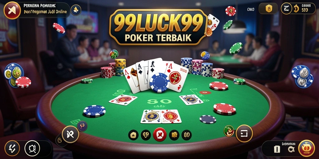 Tampilan layar utama 99LUCK99 dengan pemain Poker yang berkompetisi.