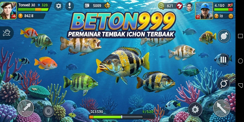 Tangkapan layar BETON999 menampilkan aksi seru dalam permainan Tembak Ikan.