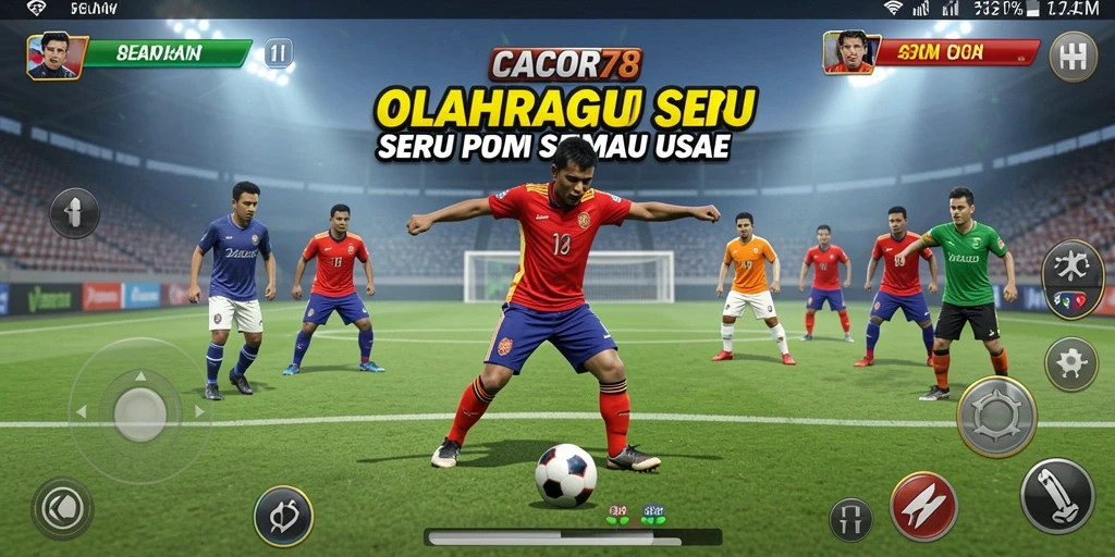 Tangkapan layar dari gameplay CACOR78 yang penuh aksi olahraga.