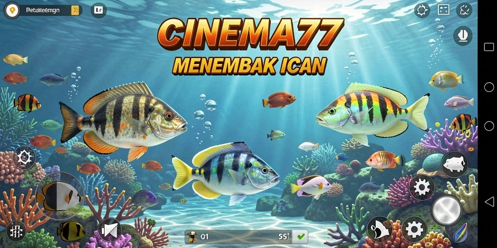 Gameplay CINEMA77 dengan aksi menembak ikan yang seru dan dinamis.