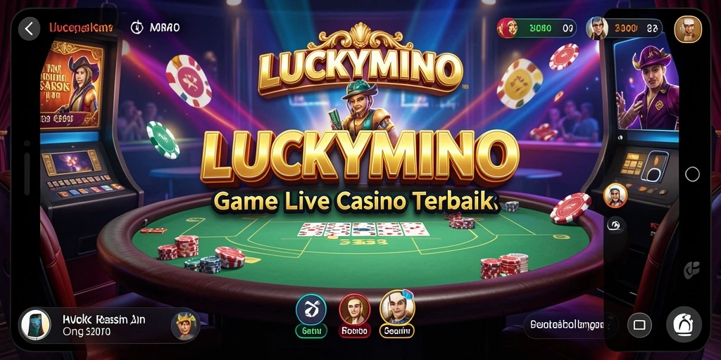 Tampilan menarik dari permainan Live Casino di LUCKYMINO