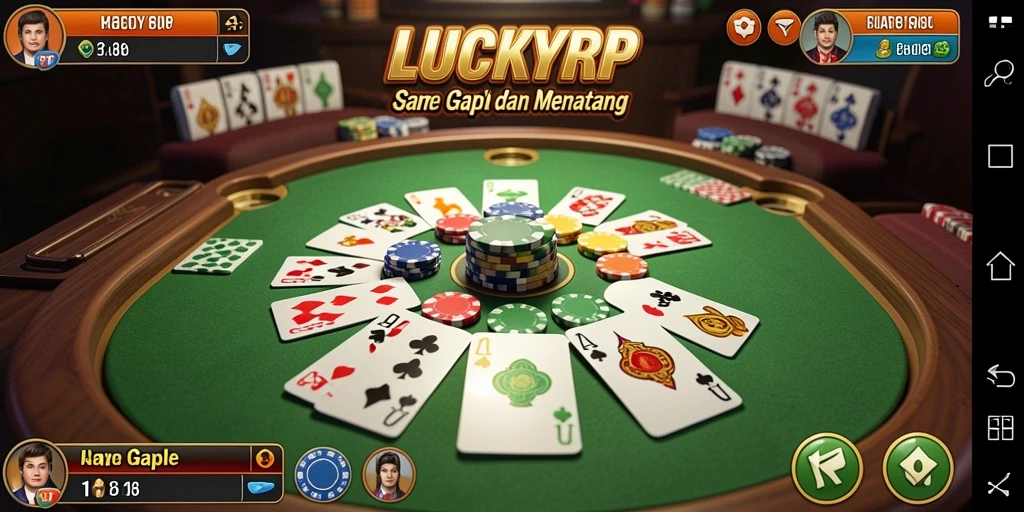Tampilan gameplay seru dalam permainan Gaple LUCKYRP.