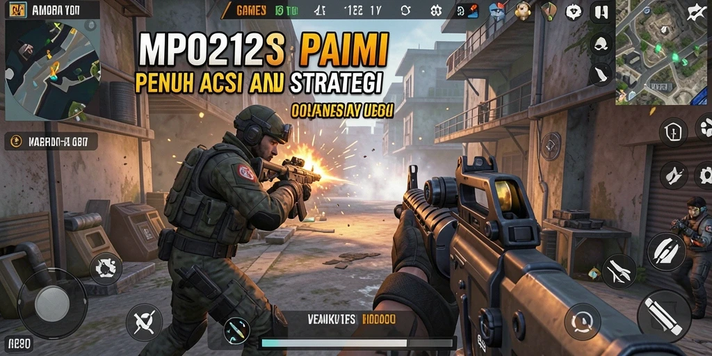 Screenshot MPO2121 menunjukkan pertempuran FPS yang mendebarkan.