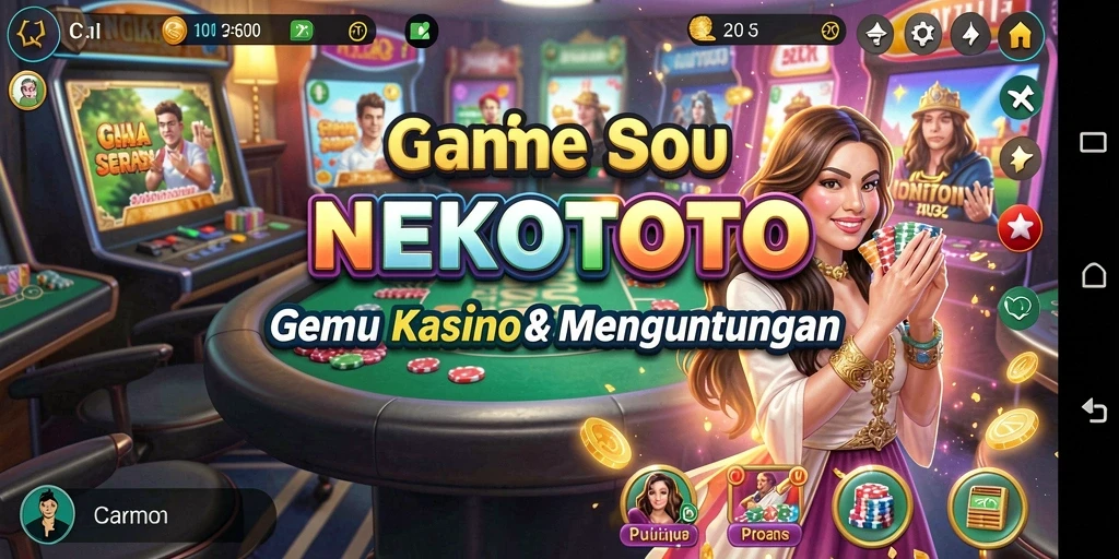 Tampilan menarik NEKOTOTO saat pemain menikmati permainan Kasino.