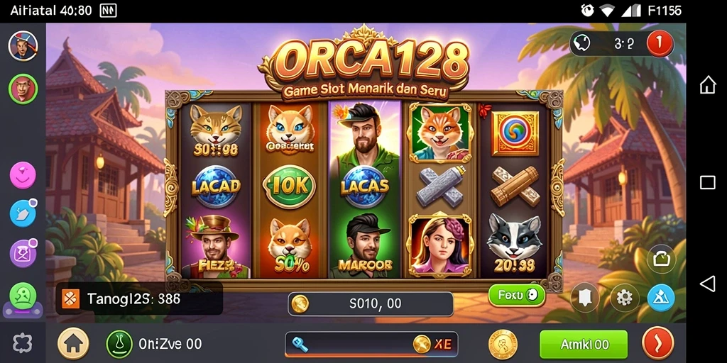 Screenshot ORCA128 menampilkan aksi seru permainan Slot yang penuh warna.
