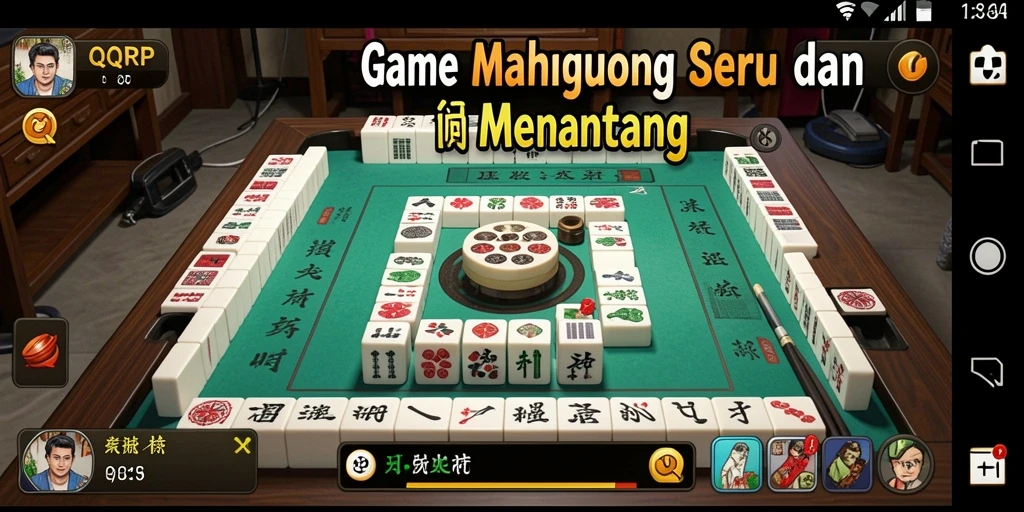Screenshot QQRP menampilkan tampilan menawan dari permainan Mahjong yang seru.