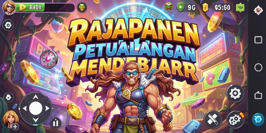 Tangkapan layar utama RAJAPANEN menunjukkan aksi seru dalam gameplay Arcade.