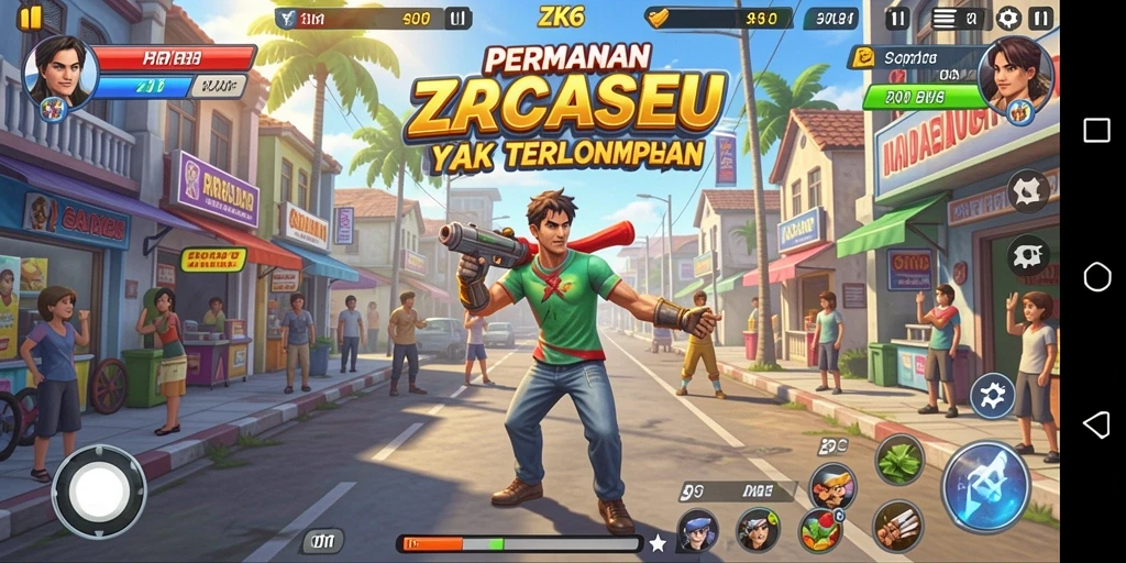 Tampilan gameplay seru ZK6 dalam mode Arcade yang mengasyikkan.